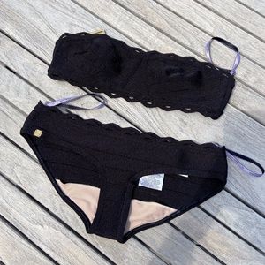 Barely Worn Herve Leger Bikini - black